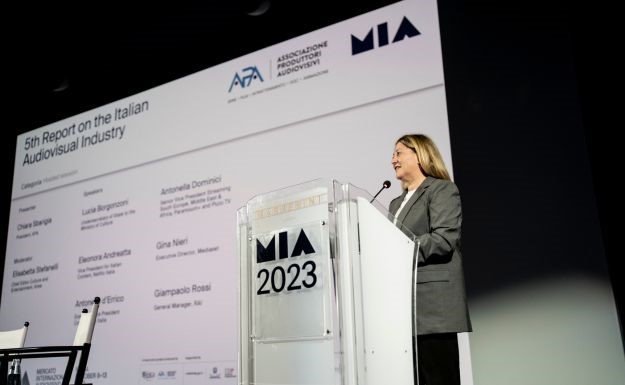 Chiara Sbarigia President of APA unveiled the 5th report about the Italian Audiovisual at MIA