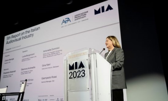 Chiara Sbarigia President of APA unveiled the 5th report about the Italian Audiovisual at MIA